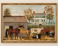 The Barnyard Vintage American Folk Art Print (Digital Print)