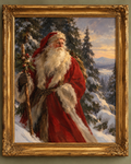 Father Christmas in the Evergreens