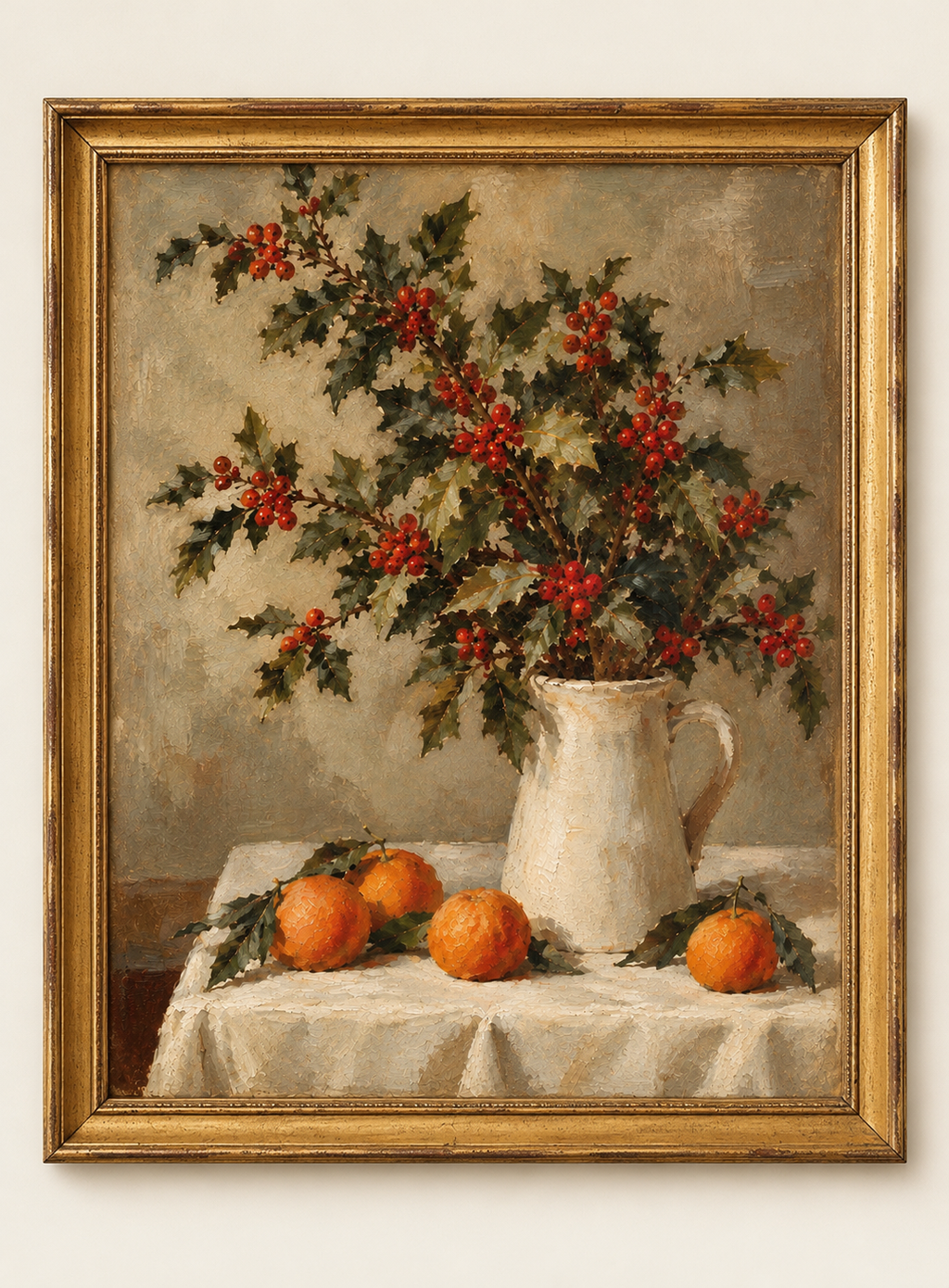 Holly and Orange Still Life- Fine Art Print (digital download)