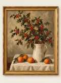 Holly and Orange Still Life- Fine Art Print (digital download)
