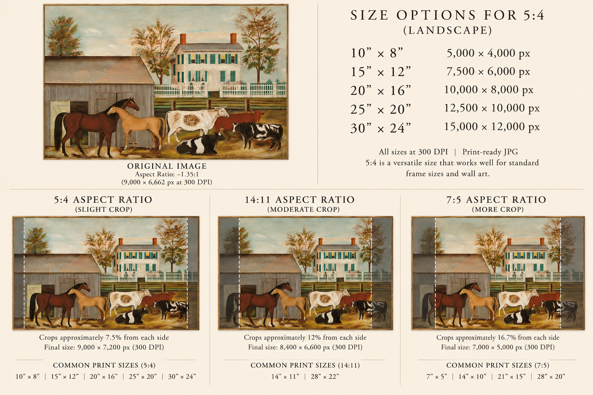 The Barnyard Vintage American Folk Art Print (Digital Print)