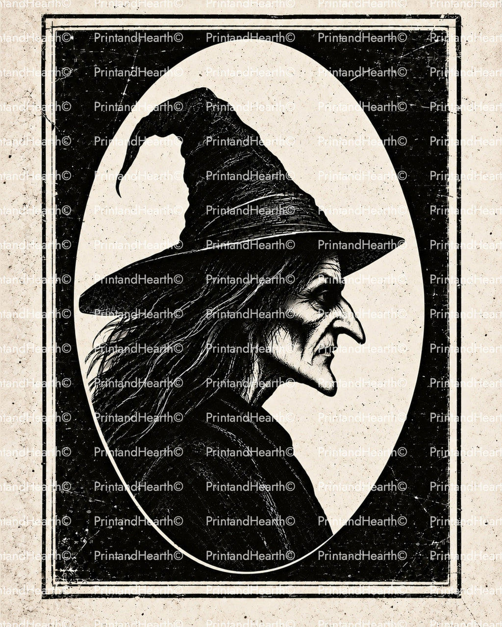 Witch Silhouette Portrait (Digital Download)
