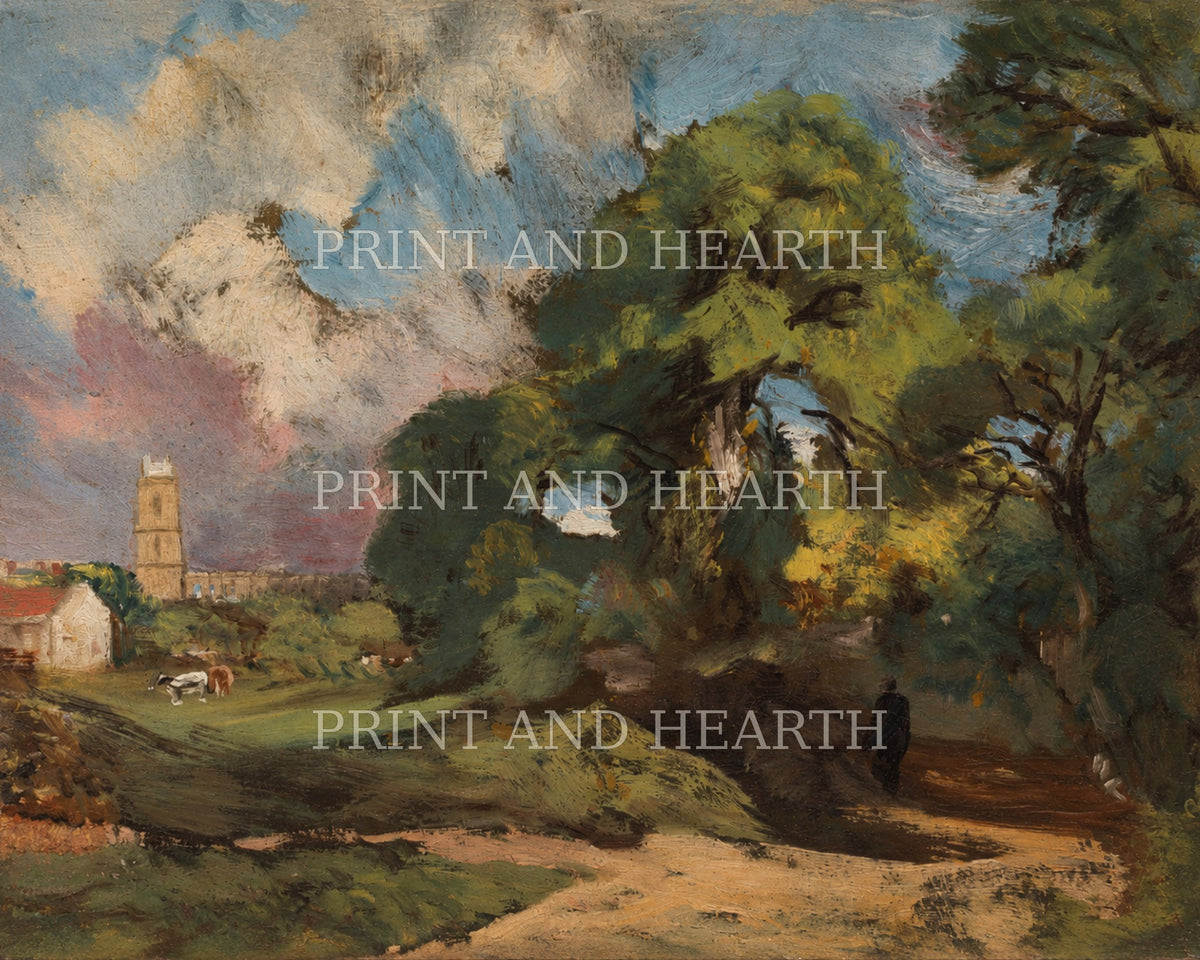 Vintage English Countryside Landscape | John Constable Inspired Art